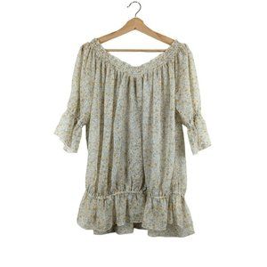 Free People Cottagecore Floral Embroidered Semi Sheer Tunic Top S/M